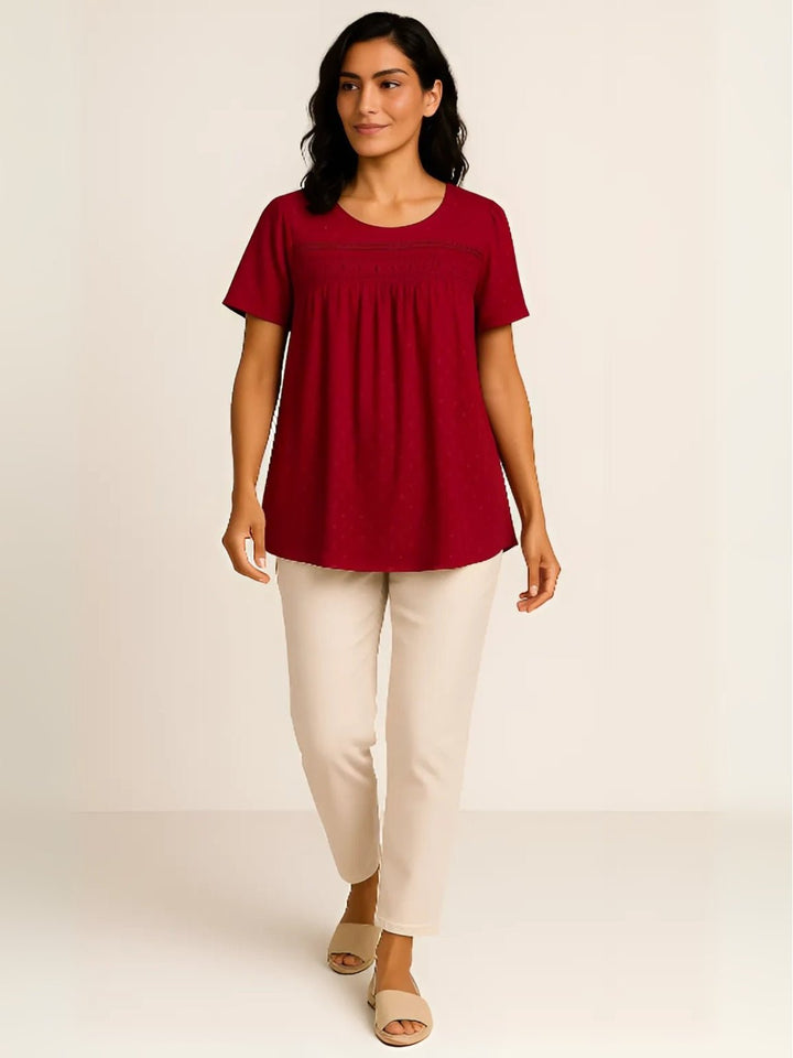 Femme portant Blouse Ysoline | Blouse à volants manches longues