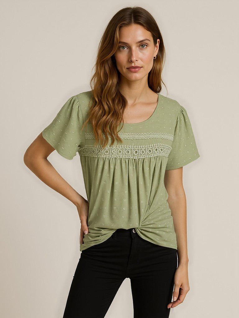 Femme portant Blouse Ysoline | Blouse à volants manches longues