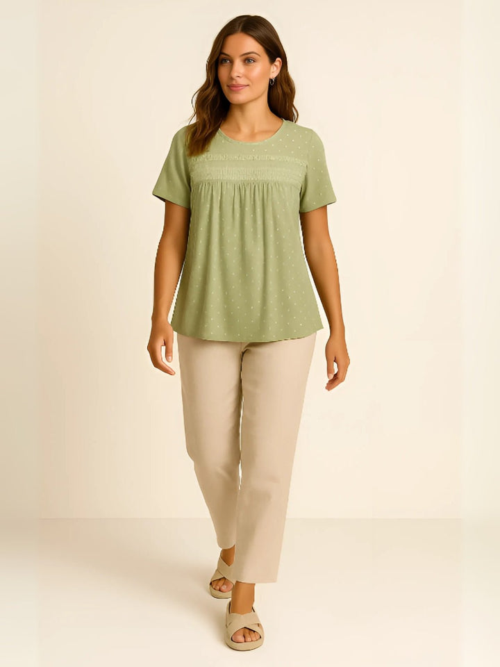 Femme portant Blouse Ysoline | Blouse à volants manches longues