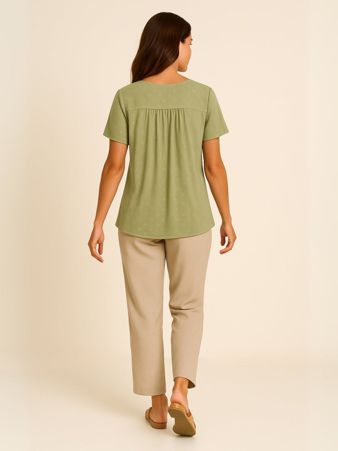 Femme portant Blouse Ysoline | Blouse à volants manches longues