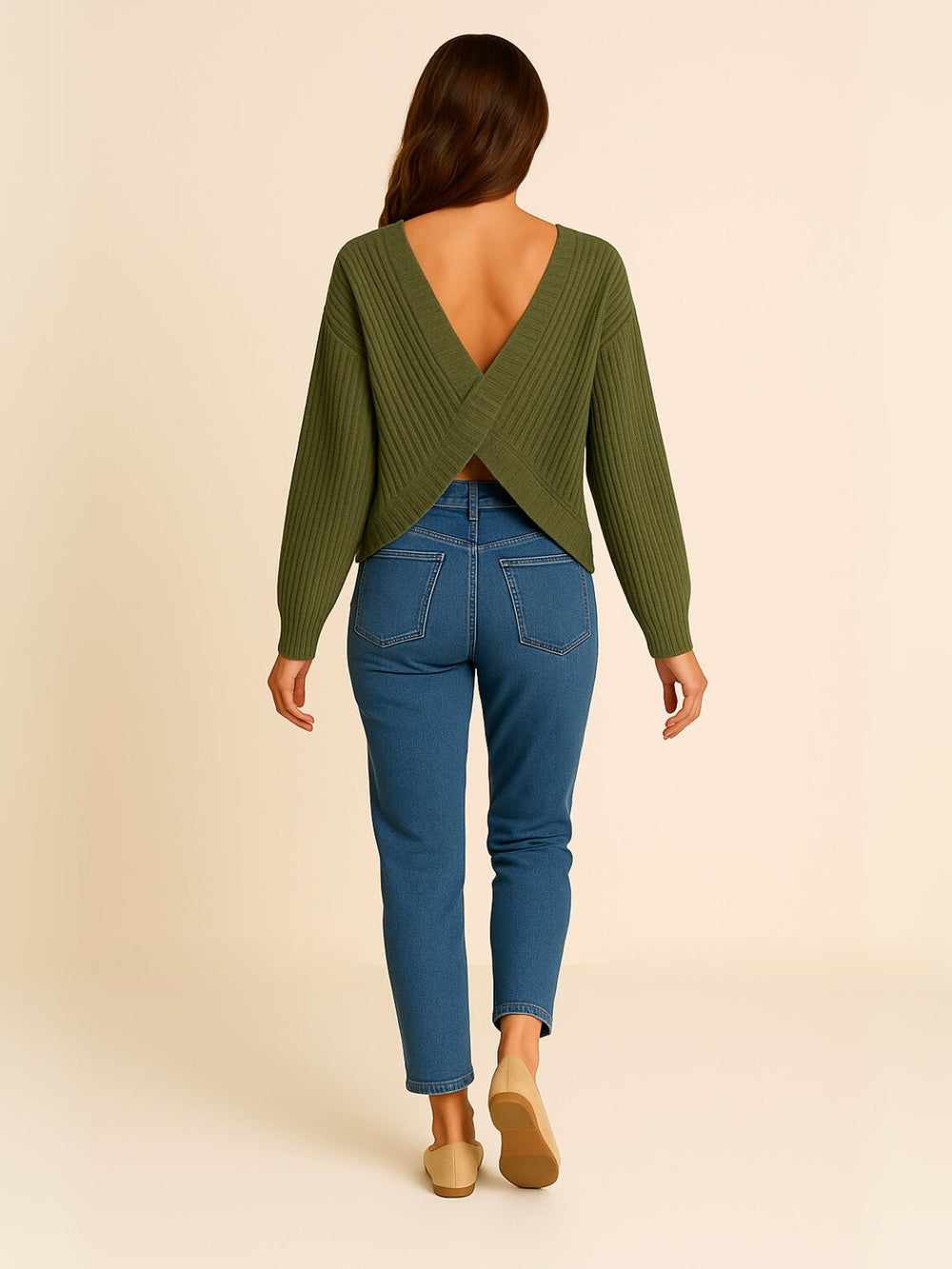 Femme portant Blouse Zafira | Blouse dos nu à coupe croisée