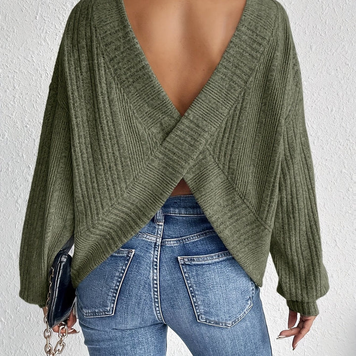 Femme portant Blouse Zafira | Blouse dos nu à coupe croisée