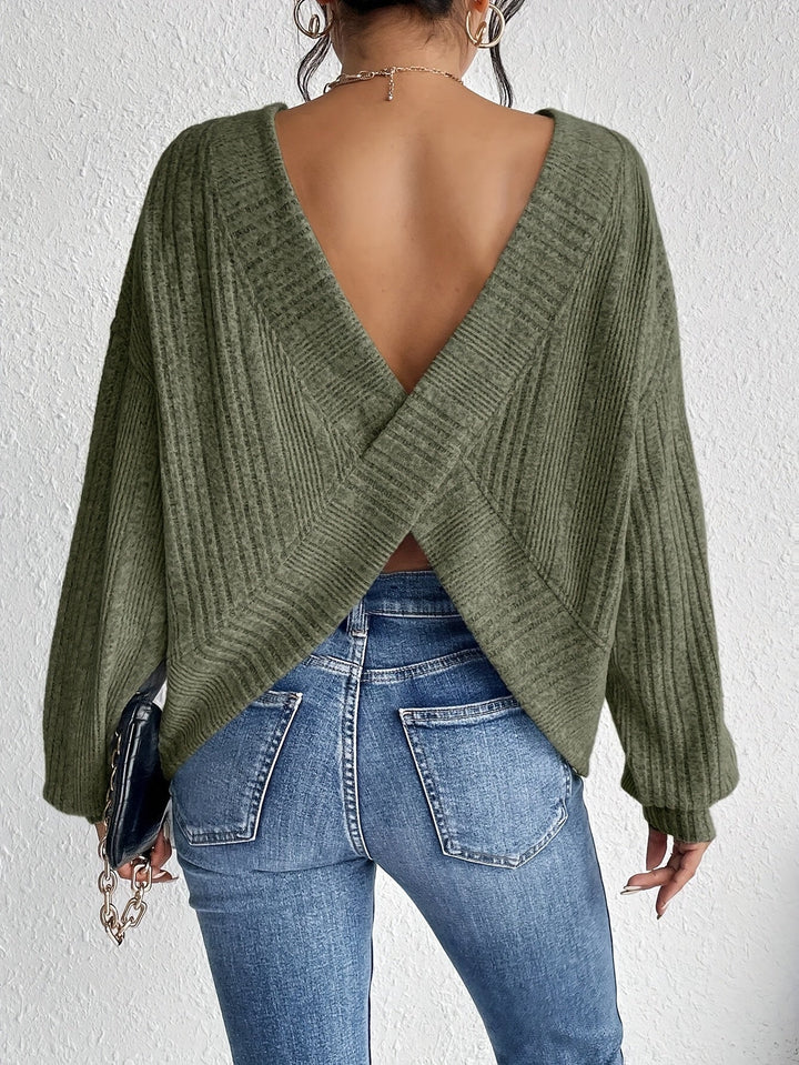 Femme portant Blouse Zafira | Blouse dos nu à coupe croisée