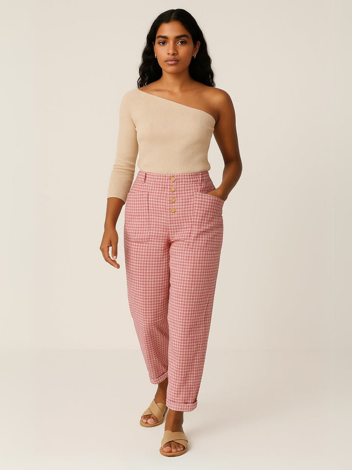 Femme portant Pantalon en lin Zelina | Pantalon en lin ajusté