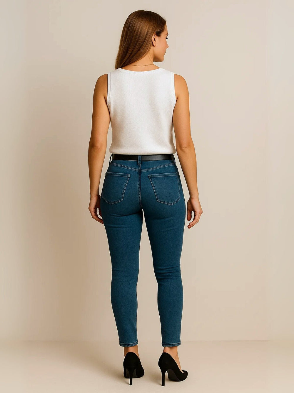 Femme portant Blouse Zélyra | Blouse ajourée à col V chic